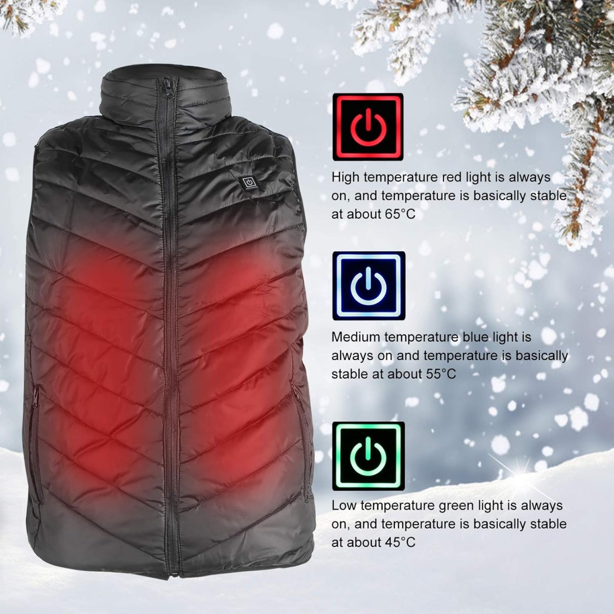 Gilet Riscaldante con Power Bank Inclusa - Controllo Temperatura 3 Livelli